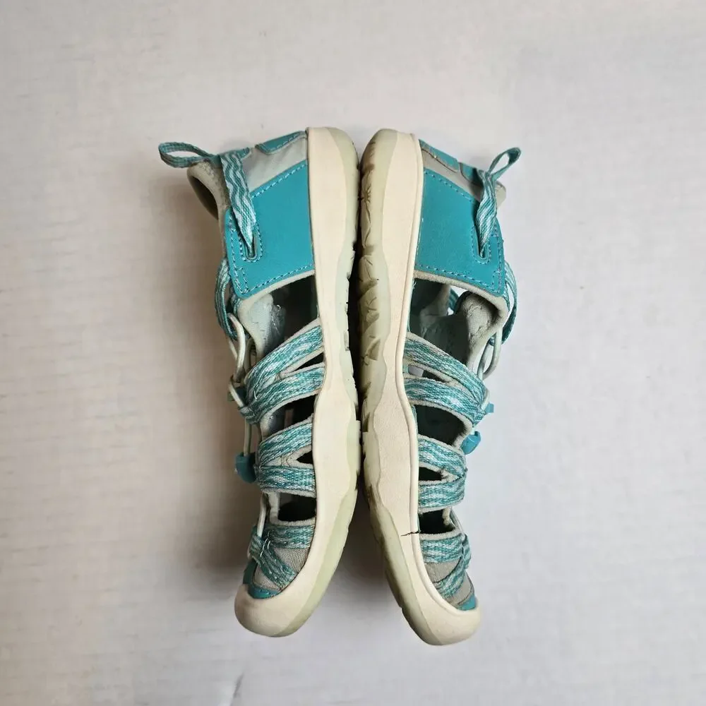 Keen Moxie Sandals Size 2 Youth Waterfall/Blue Grass Water Shoes Hiking 1026283